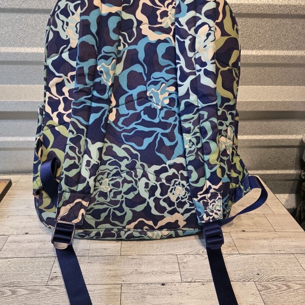 Vera Bradley Blue and Green Floral Backpack - Picture 4 of 6